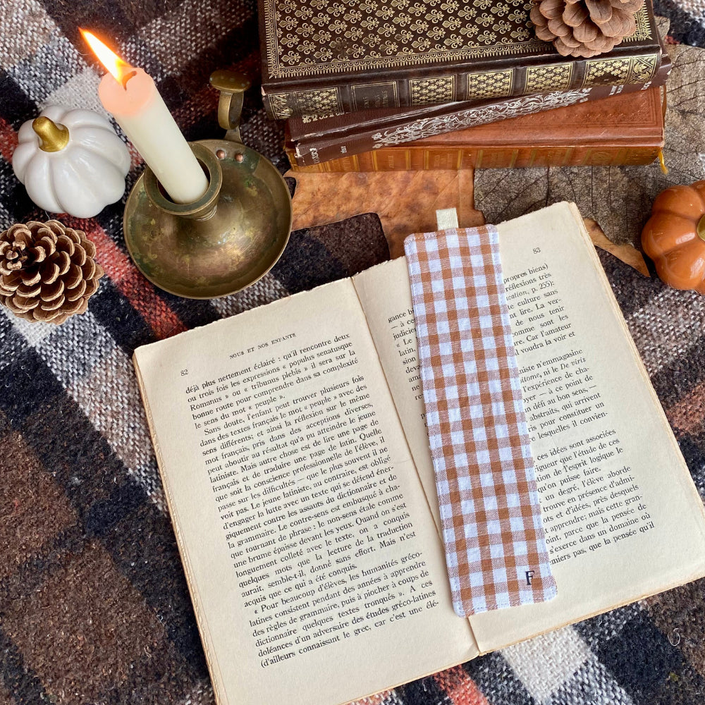 Marque-page tissu vichy box cosy Un air d'Édimbourg